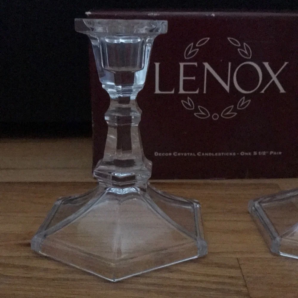 ✨NEW LENOX DECOR CRYSTAL CANDLESTICK SET 5.5